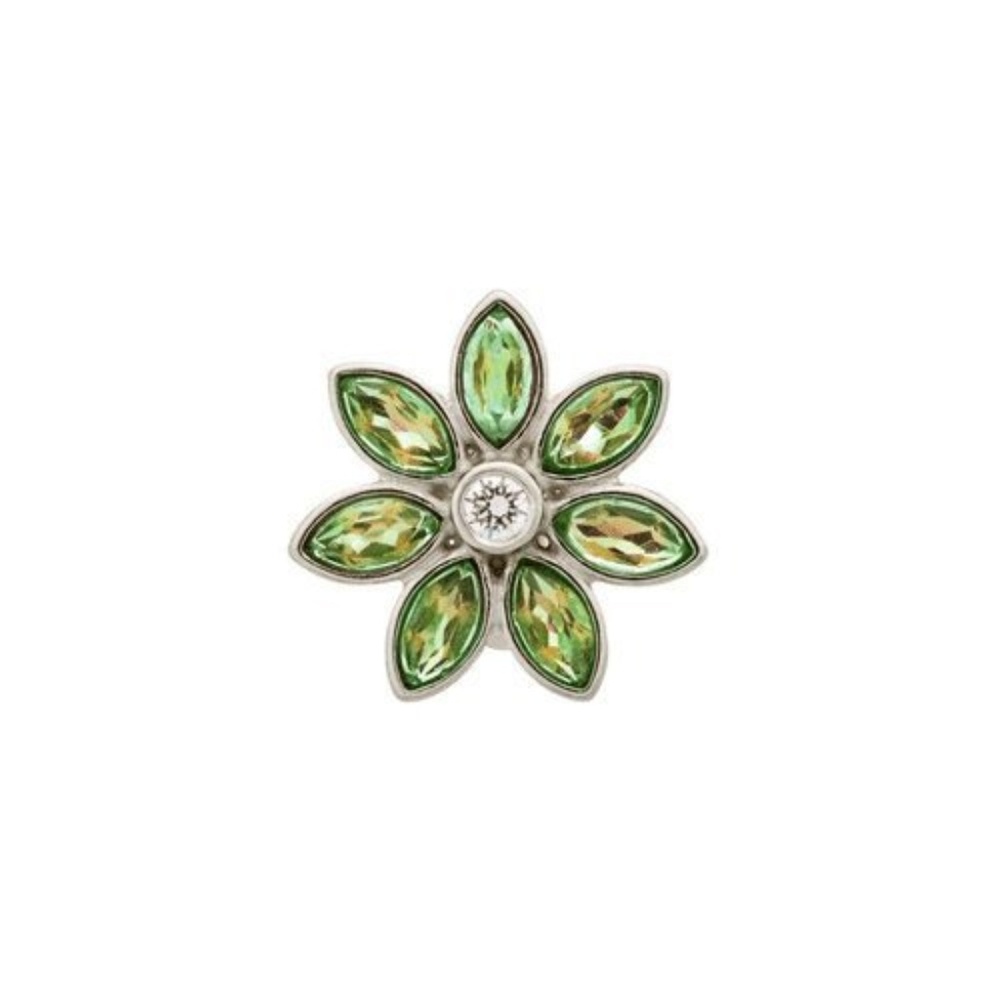 Endless Big Peridot & White CZ Flower Charm